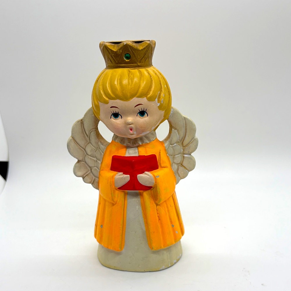 VTG Ardco Choir Angel Chalkware Candle Holder